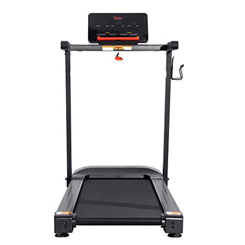 Sunny Health & Fitness Interactive Slim Folding Treadmill with 12-Level Auto Incline, Advanced Brushless Motor & Exclusive SunnyFit® App Enhanced Bluetooth Connectivity – T722022