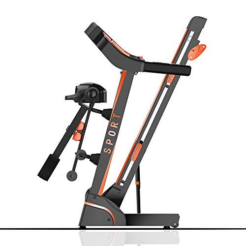 Folding treadmill | Quiet electric electric motor | 12 programs | Up to 74 kg | Walking and Running Training | LCD screen | Infinitely adjustable up to 16 km